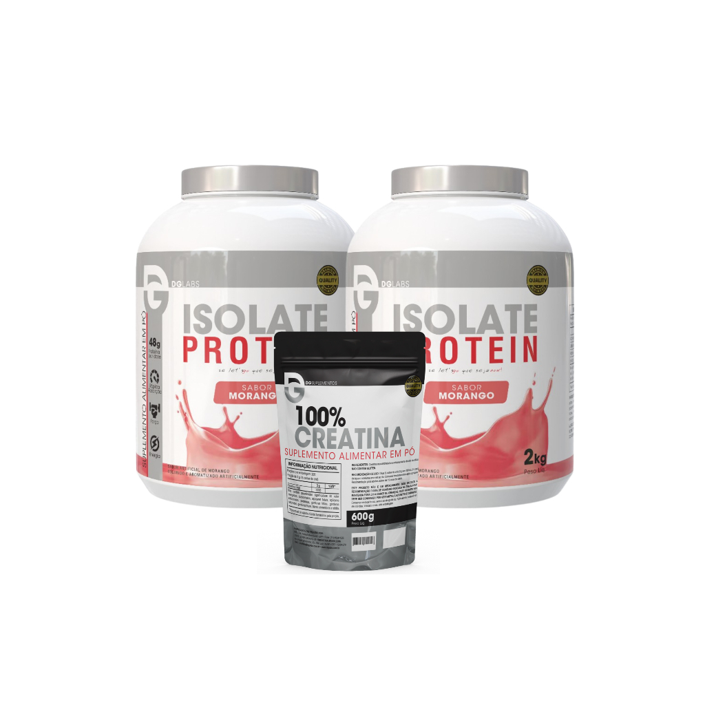 Kit 2x Isolate Protein 2kg + Creatina 600g - DG Labs