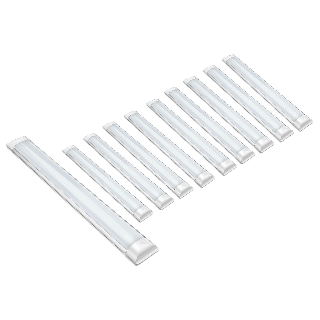 kit 10un 18w Luminária Linear Led 60cm branco/ amarelo/ neutro Tubular slim Sobr
