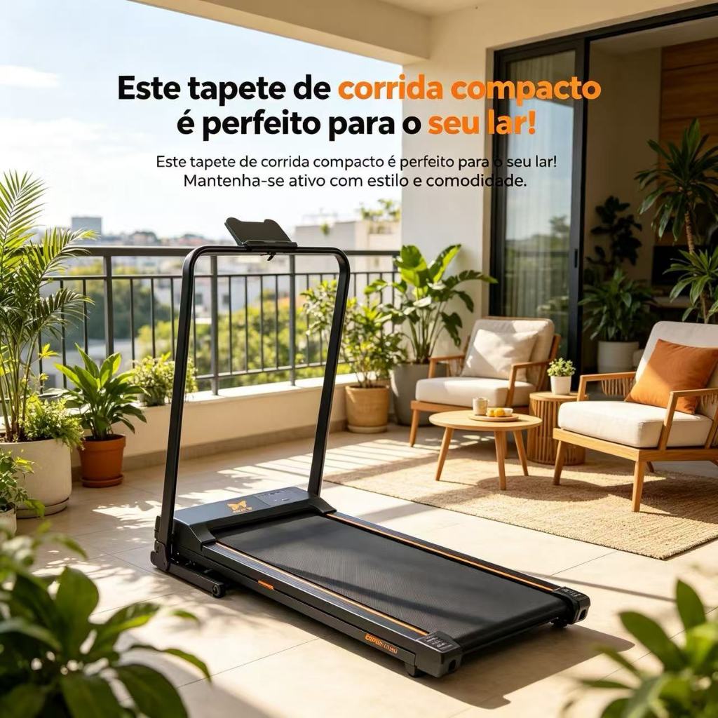 Esta esteira elétrica dobrável portátil 2 em 1 tem capacidade para suportar até 100 kg, atinge uma velocidade de 12 km/h