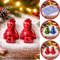 1~5 Forma silicone para chocolate papai noel natal 2023 - PORTO FORMAS COD P87 (CHOCO)