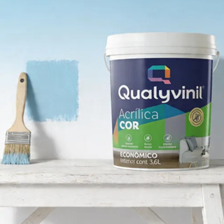 Tinta Acrílica Econômica para Pintura Parede de Casa Anti Mofo Fosca Lavável 3,6L Qualyvinil em Oferta na Shopee