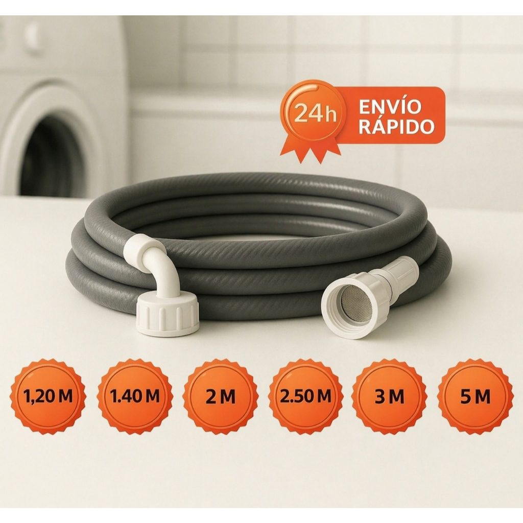 Mangueira Entrada Máquina de Lavar Água 1,20m 1,40m 2m  2,5m 3m 5m Lavadora Universal Reforçada Anti Vazamento em Oferta na Shopee