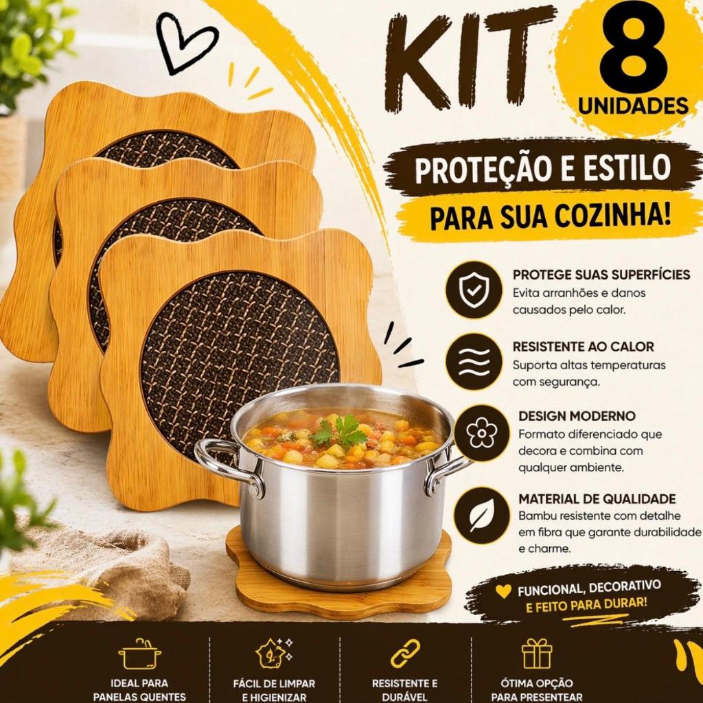 Descanso de Panela MDF Apoio Suporte Servir Panela Quente Protetor Mesa Madeira Cozinha Utilidades
