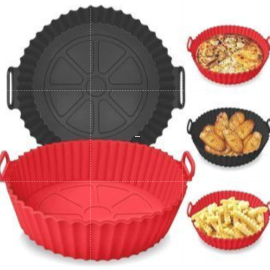 Forma Cesto Silicone Redonda Para Fritadeira Elétrica Air Fryers 16cm diâmetro