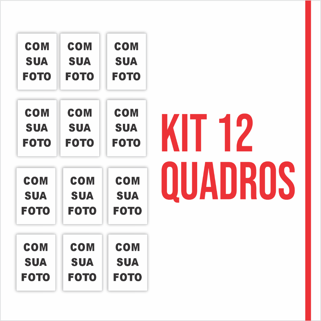 Kit 12 Quadros COM SUA FOTO Sala Quarto 9x13cm Personalizado Decorativo  Durabilidade