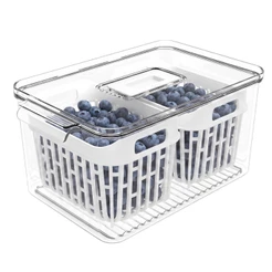 Organizador Pequeno com 2 Cestos 3,2L, Cor Cristal, linha Dry Coza