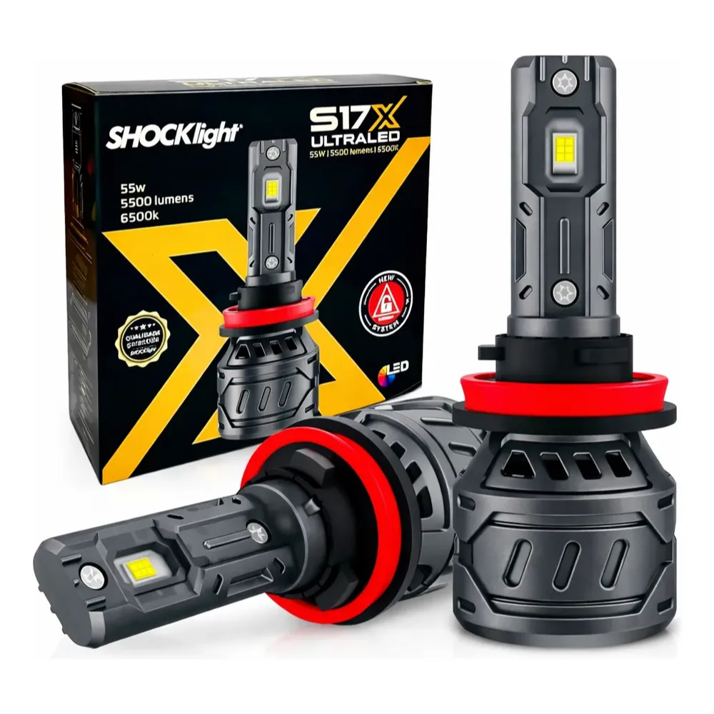 Lâmpada Ultra Led Shocklight S17x H1 H3 H7 H11 H27 HB3 HB4