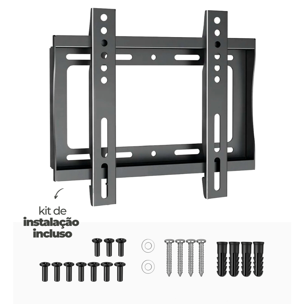 Suporte Tv Fixo Parede Universal Tv Monitor 14 A 55 Polegadas Smart Suporta Ate 25kg - Preto em Oferta na Shopee