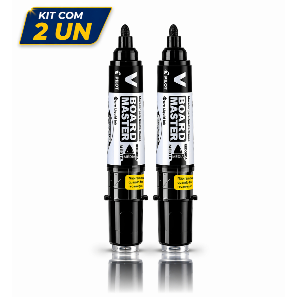 Kit 2 Marcadores Quadro Branco Pilot V-board Recarregavel
