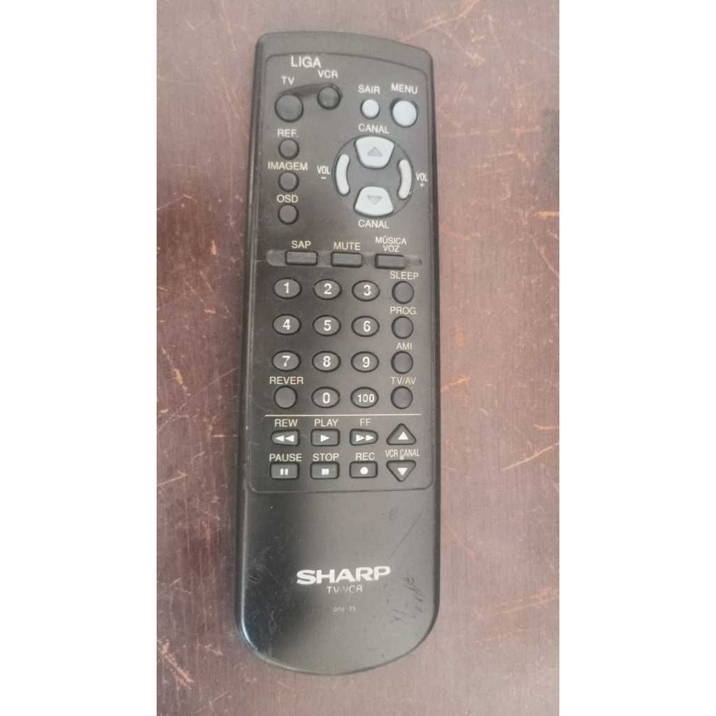 Controle remoto para vídeo cassete Sharp #
