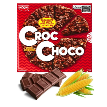 NISSIN CROC CHOCO CHOC AO LEITE 44g - Chocolate ao leite com flocos de milho