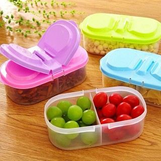 kit 3 Marmita Recipiente Fit Color Multiuso Com 2 Divisórias e Tampa Armazenamento de Alimentos Seladas