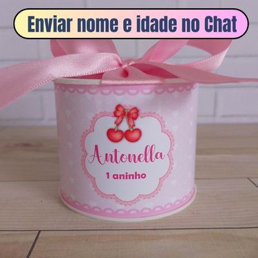 Kit Tubolata Personalizada (5X6) CEREJINHA ROSA 2 - Aniversário Lembrancinha Batizado Chá de Bb
