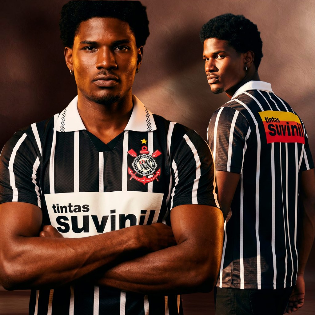 Camisa Corinthians 1995 Retrô Suvinil Listrada Masculina Oficial