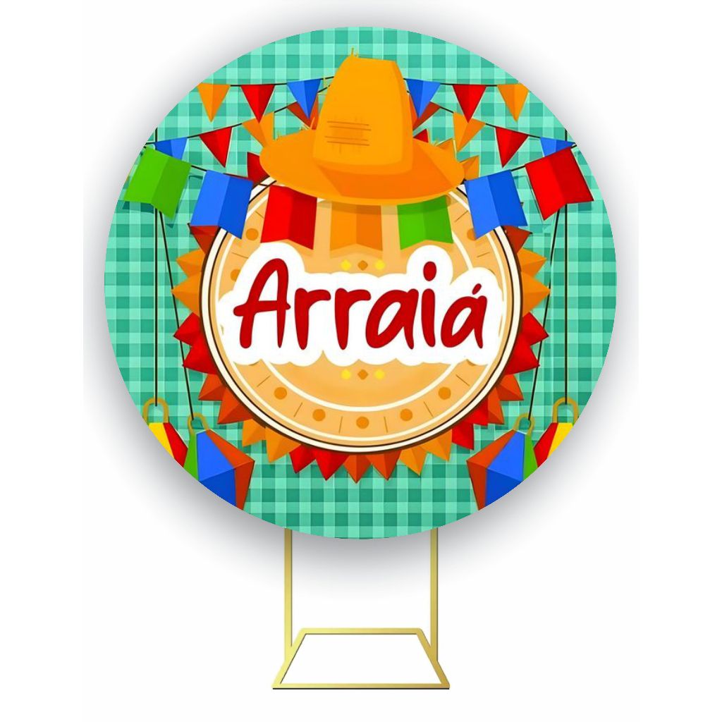 Painel Tecido Arraiá Verde Água   - Sublimado Tecido Helanca com Elástico.