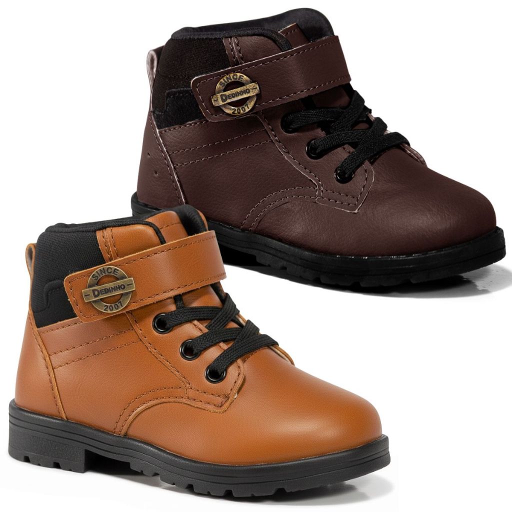Bota Infantil Menino Coturno Casual Calce Fácil Masculino Inverno Confortável