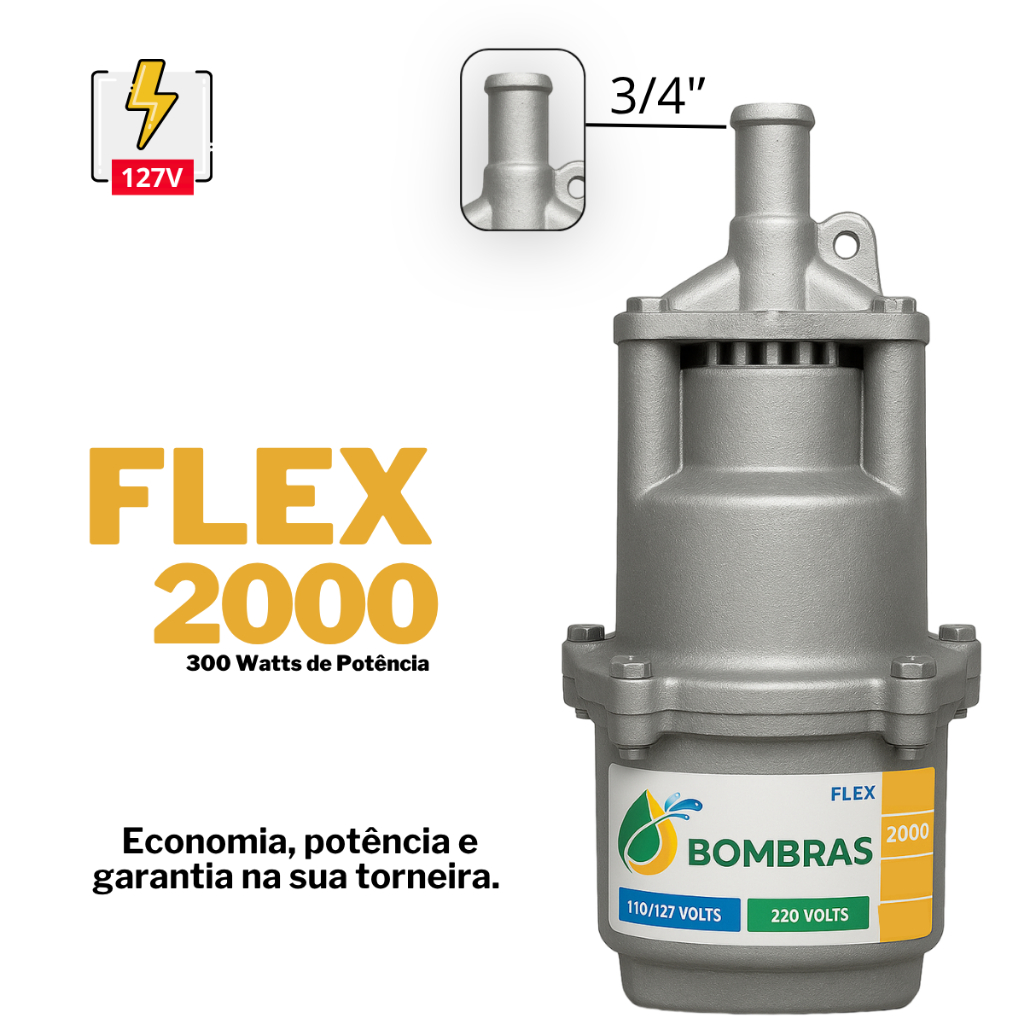 Bomba De Água Submersa Bombras/Sapex Tipo Sapo 2000 Para Poço 220v