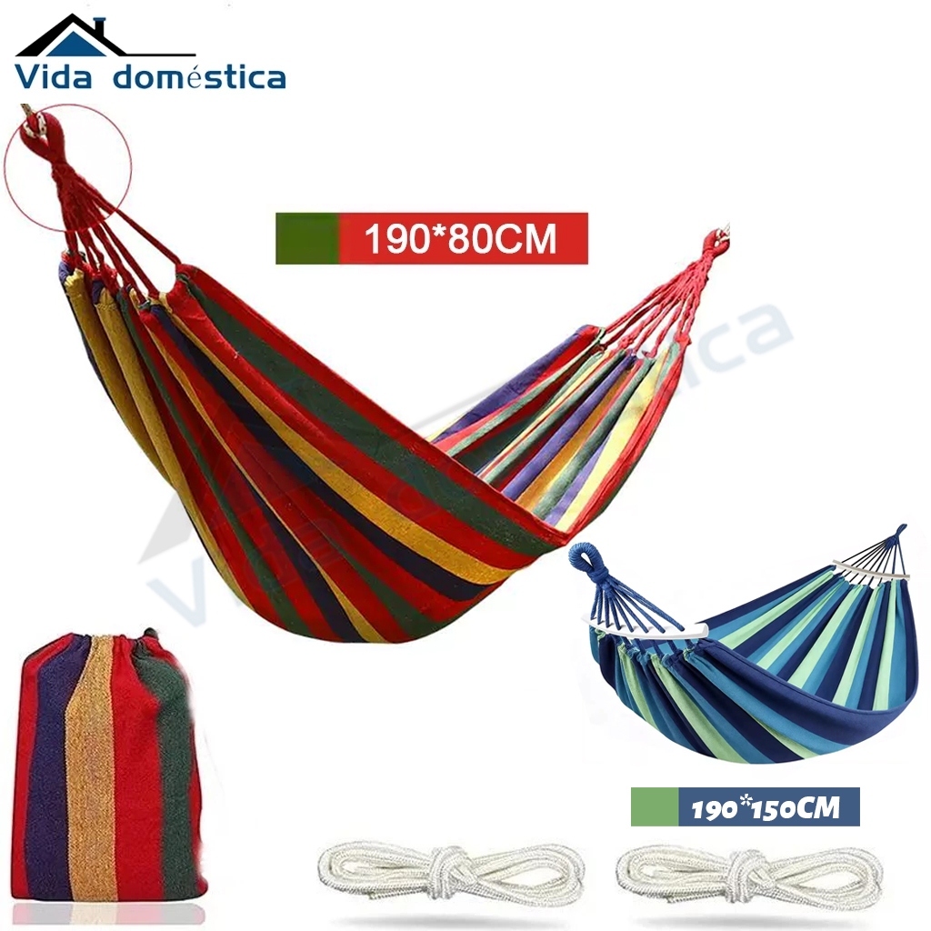 Rede De Dormir Descanso Suporta 180kg lona Camping Resistente 190*80CM/190*150CM