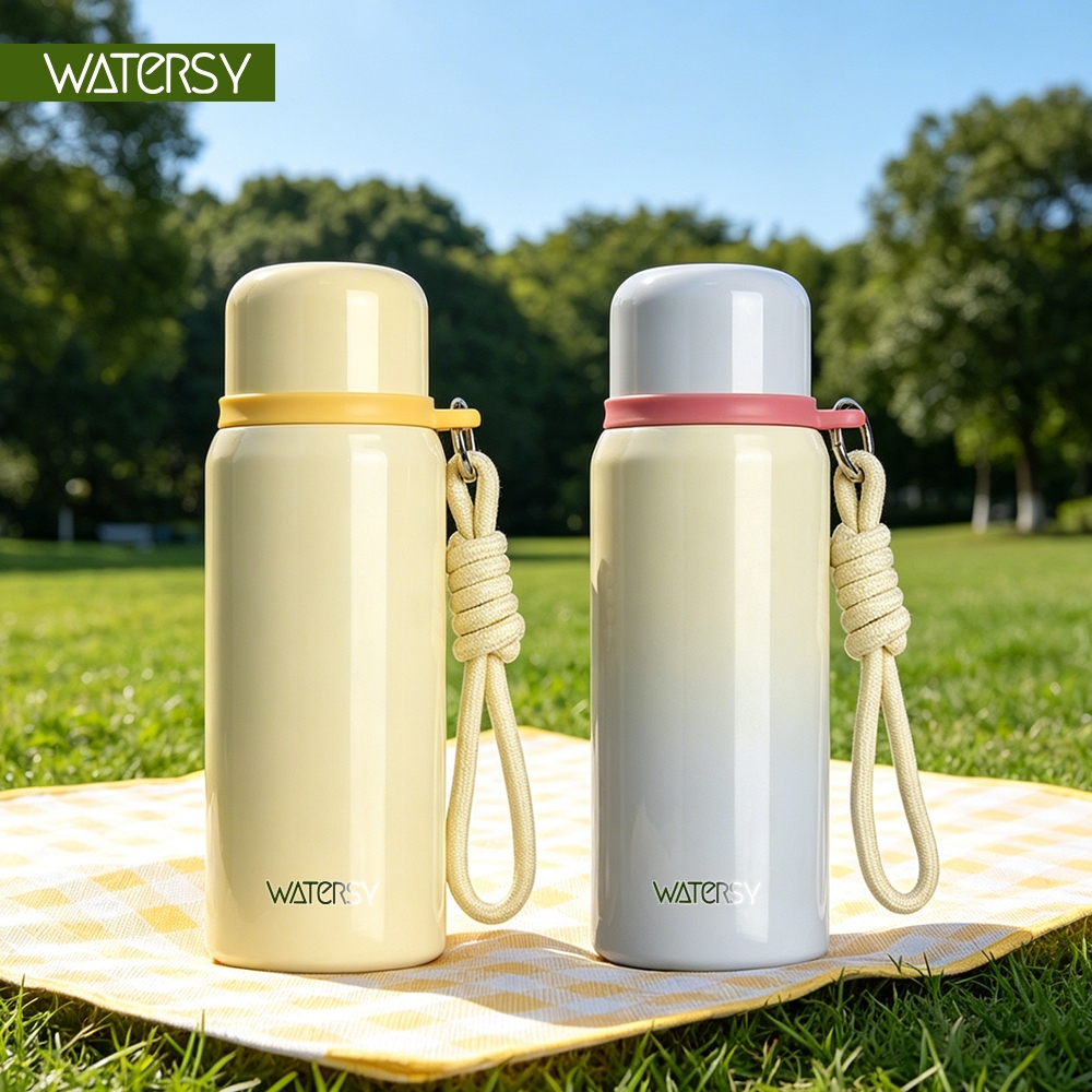WATERSY kit 2 500ml Garrafa Térmica liso espacial Quente & Frio Com Isolamento T