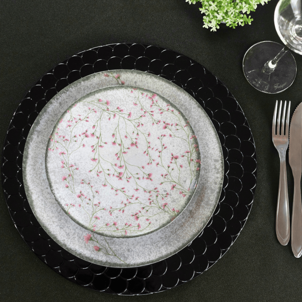Imagem Jogo de Pratos Jantar Floralis Tramontina 12 peças Porcelana Conjunto de Pratos Raso, Fundo e Sobremesa