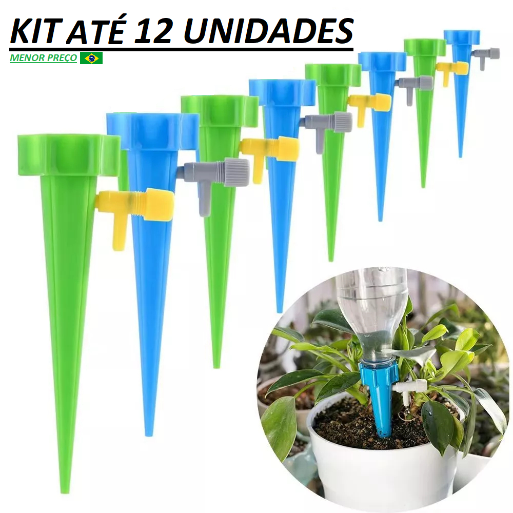 Kit até 12 Gotejador Irrigador Acoplável Em Garrafa Pet Jardim Dosador Vaso Em Garrafa Irrigação