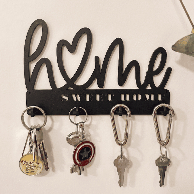 Porta Chaves MDF de Parede Home Sweet Home organizador Decorativo objetos oculos