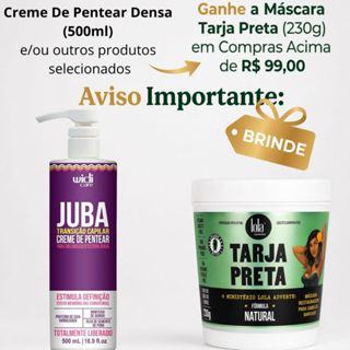 Widi Care Juba Transição Capilar Creme De Pentear Textura Densa 500ml em Oferta na Shopee