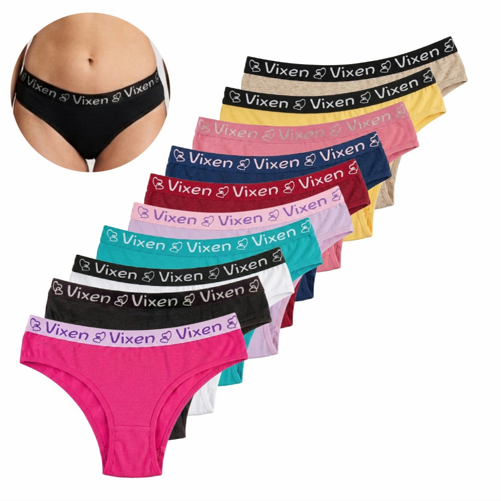 Kit de Calcinhas de Algodão Tanga Feminina Adulto Cos Largo