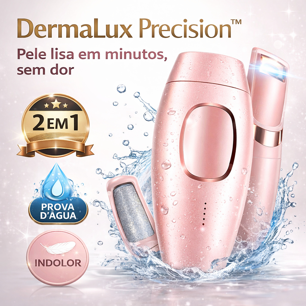 Kit Depilador IPL Luz Pulsada + Lixa de Pé Elétrica Recarregável Feminino