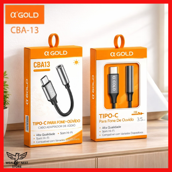 Cabo Para Fone De Ouvido Adaptador Tipo C - Compatível Com IOS E Android P2 P3 3.5mm - Portátil E Prático