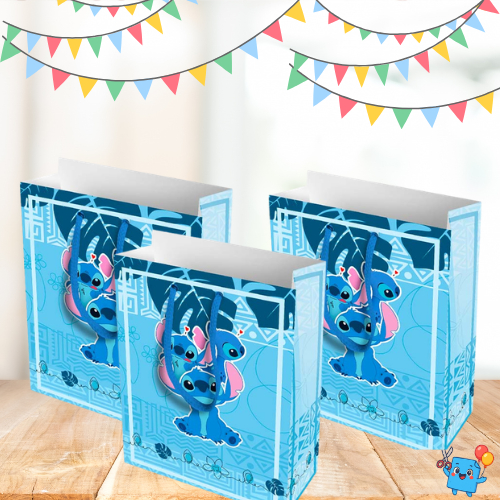 Kit Sacolinha Surpresa Personalizada | Stitch - Stitch e Angel | Festa Stitch Aniversário