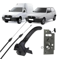 Kit Fechadura Inferior + Cabo Abertura Capô Puxador Fiorino 81 a 16 Uno 84 a 09 Uno Mille 90 a 13