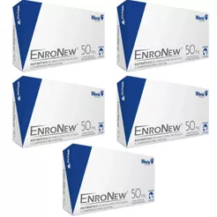 Kit 05 Enronew 50mg Para Cães E Gatos 50 Comprimidos - World