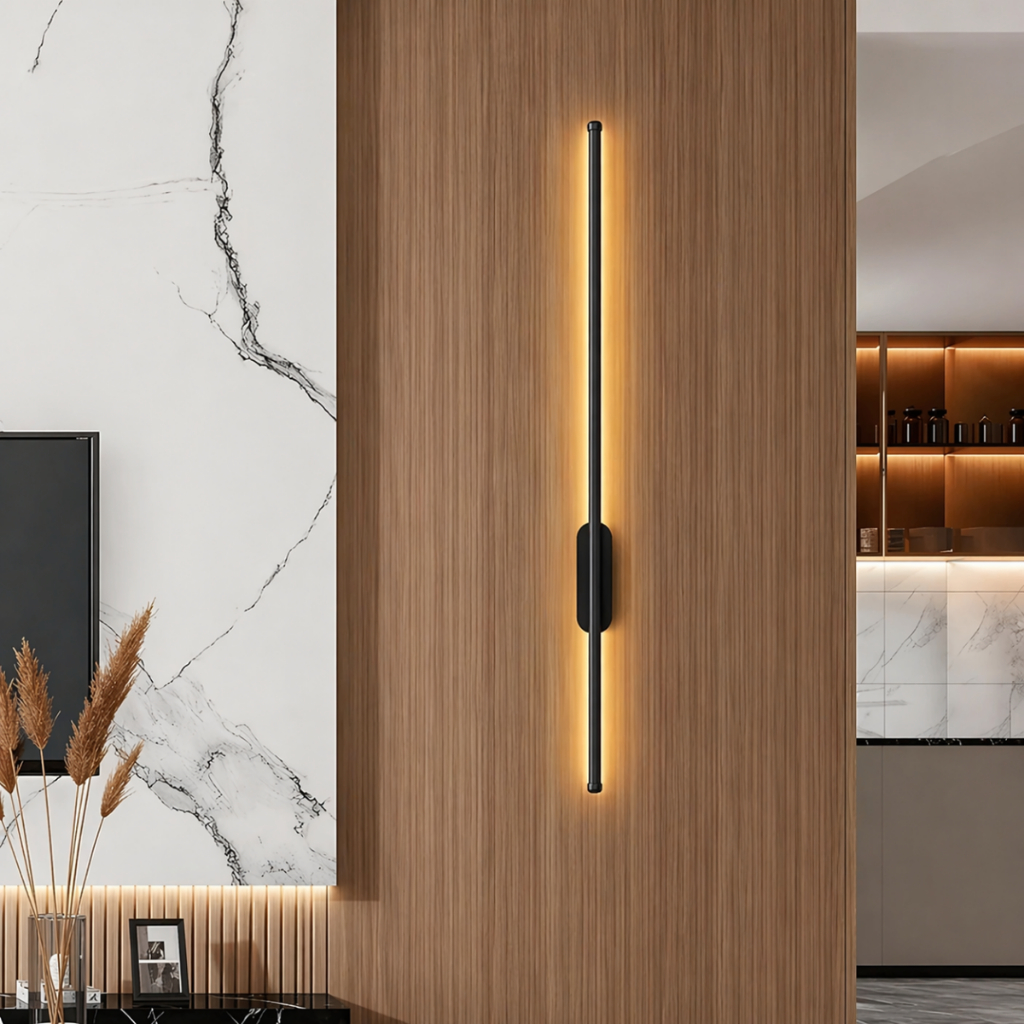 Luminária de Parede Arandela Led Slim Preta 11W Moderna 3em1 Para Sala Quarto Bivolt