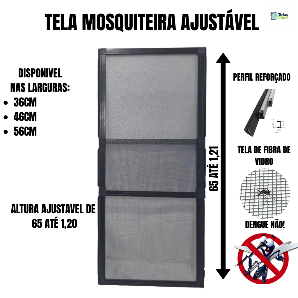 Tela Mosquiteira ajustável regulável Aluminio Reforçado De Encaixe mosquiteiro Para Vãos de Janelas