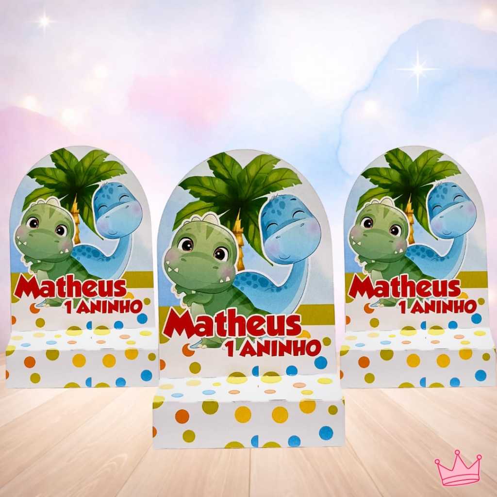 Porta Bis duplo Personalizado Dinossauro / Dino Baby - Lembrancinha de festa infantil -PEGUE E MONTE