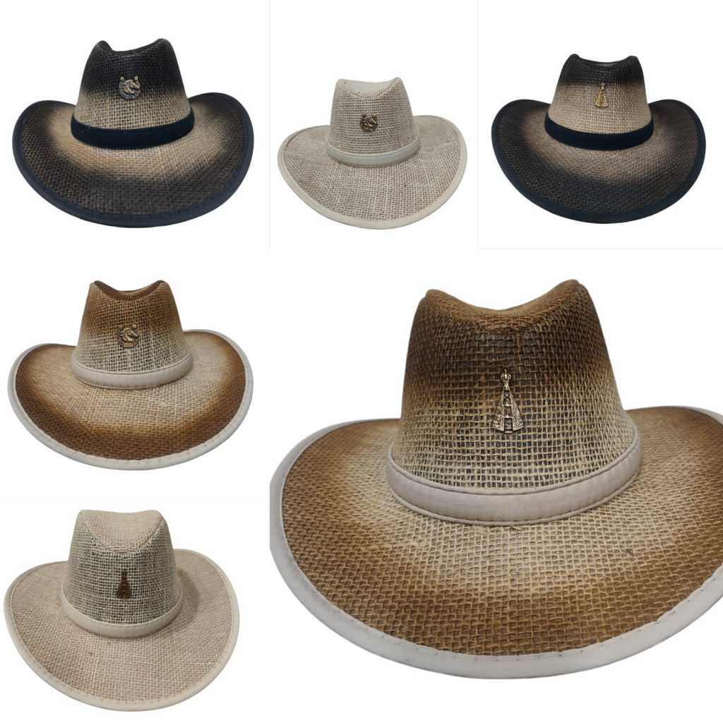 chapéu country Pantaneiro de Juta Boiadeiro Rodeo Unissex