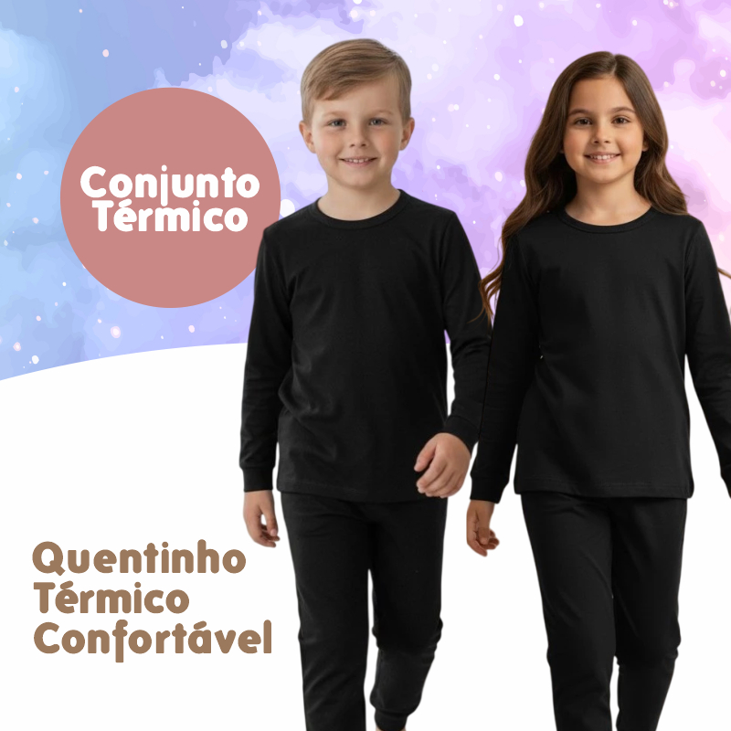 Kit 2 Conjuntos Térmico Infantil Sortido Conjunto Inverno Tamanho 1 ao 14 anos Roupa Termica Bebe ao Juvenil