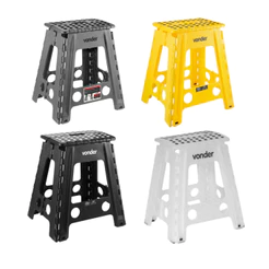 Banqueta Plástica Dobrável Antiderrapante 45 cm até 150 kg Vonder