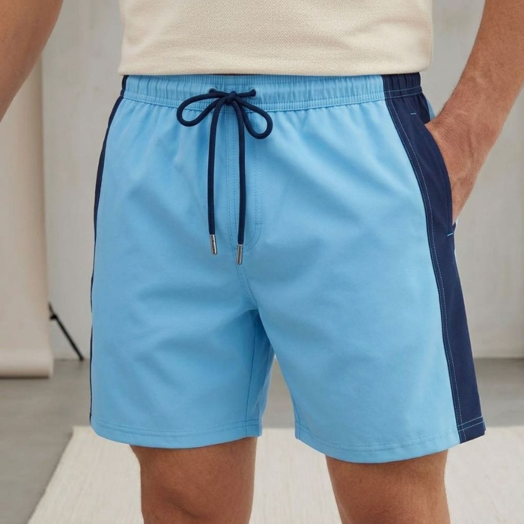 Bermuda Masculina Azul Bebê com Elastano Conforto e Estilo para Treino e Dia a Dia Envio Imediato