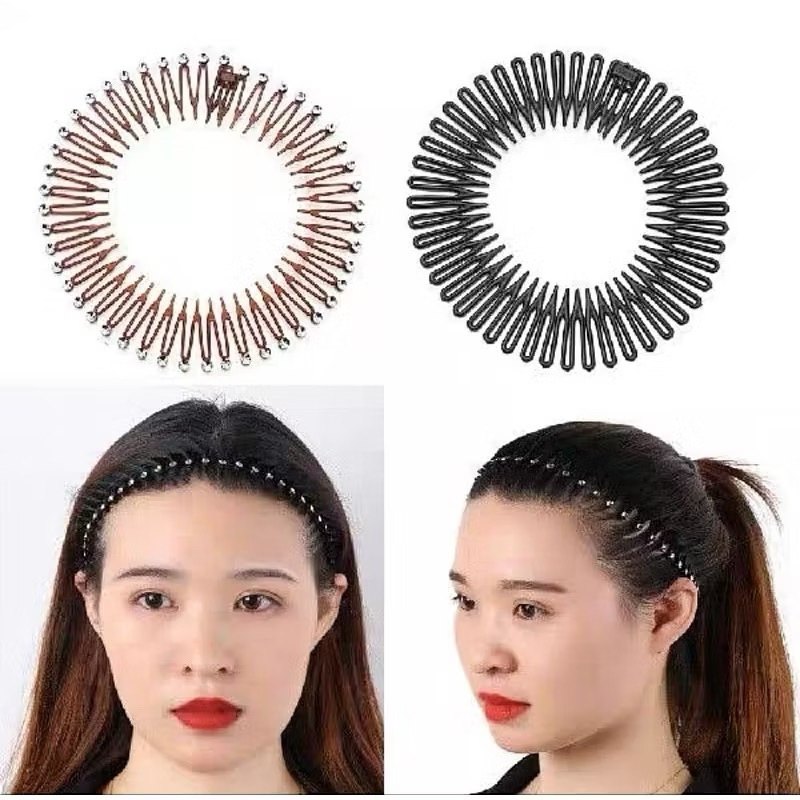 Tiara Bell Com Strass Na Ponta Preta Para Cabelo/Grampo de Pente de Cabelo