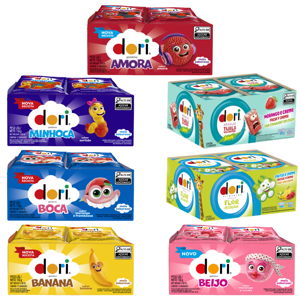 Display Balas Regaliz de Gelatina C/12 Unidades Snacks Doces Dori