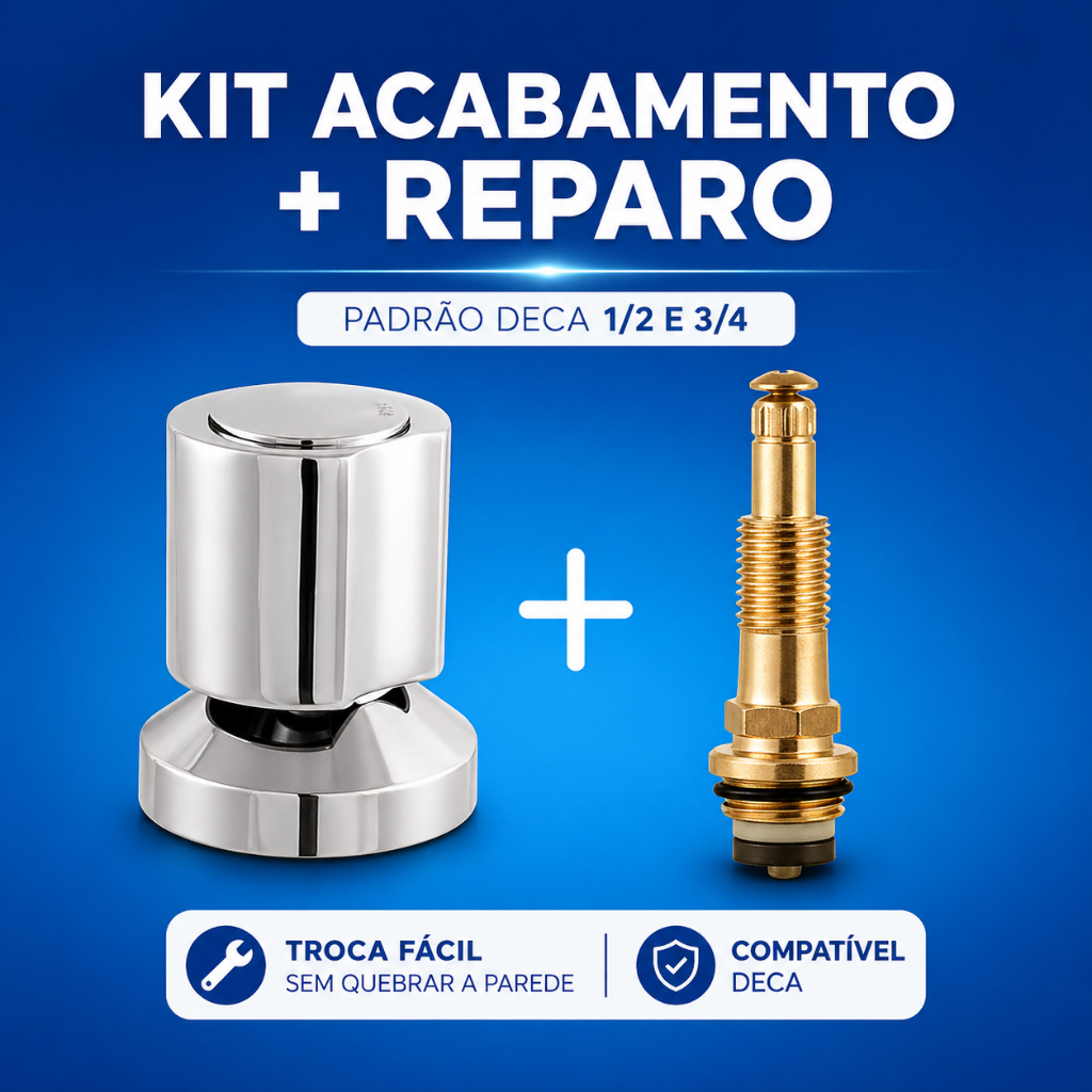 Kit Acabamento Registro C40 + Reparo 1416 Padrão Deca 1/2 3/4 Kit Completo