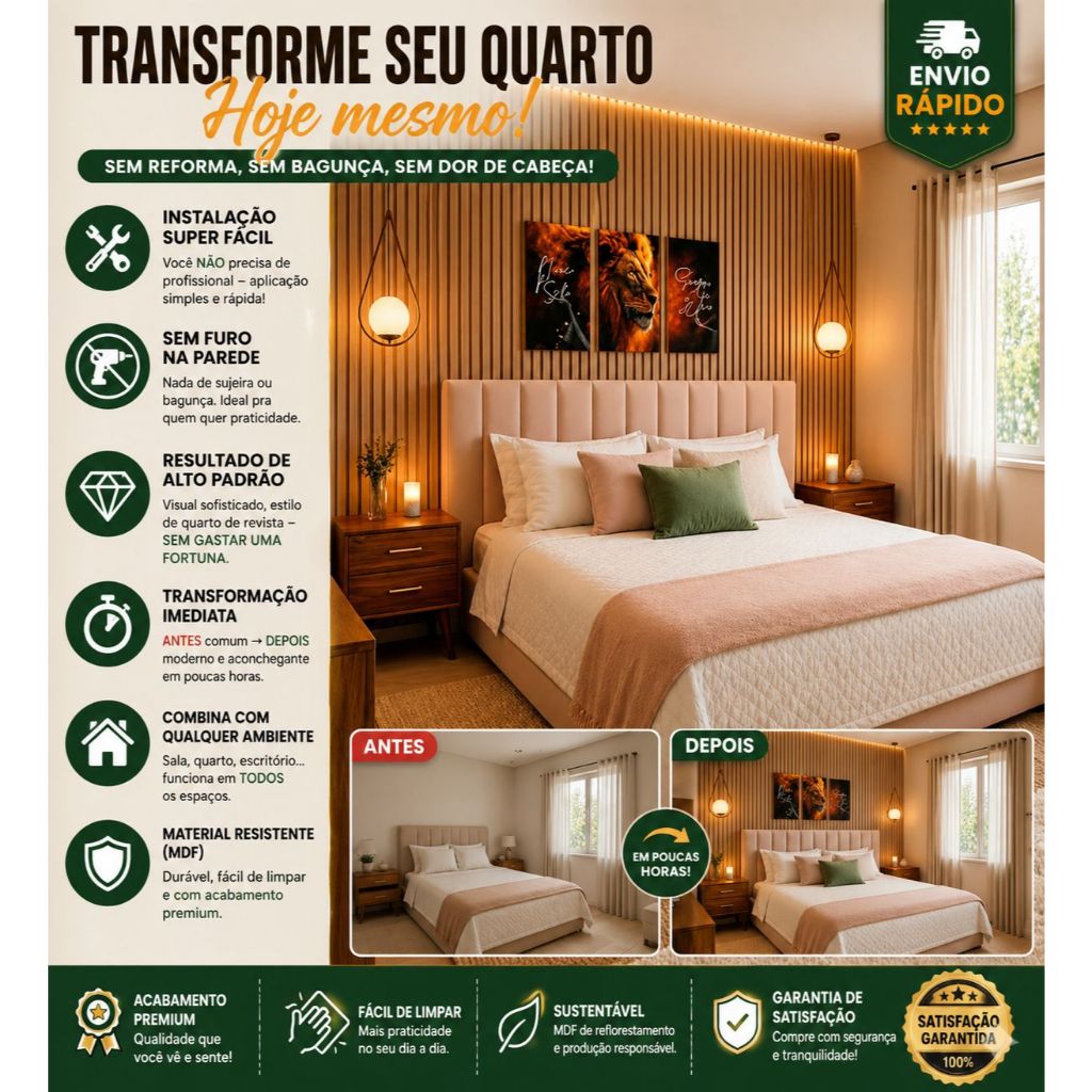KIT CABECEIRA PREMIUM SUEDE CAMA BOX SOLTEIRO CASAL QUEEN KING QUADRO DECORATIVO LEÃO QUARTO MODERNO
