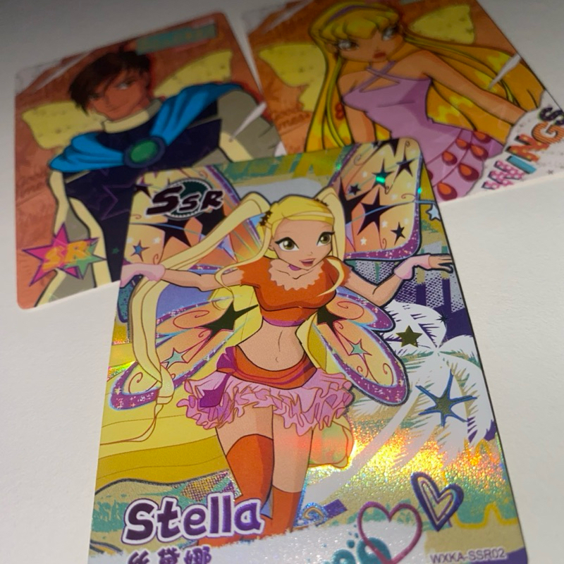 3 Cards colecionáveis Winx Club - Stella e Brandon