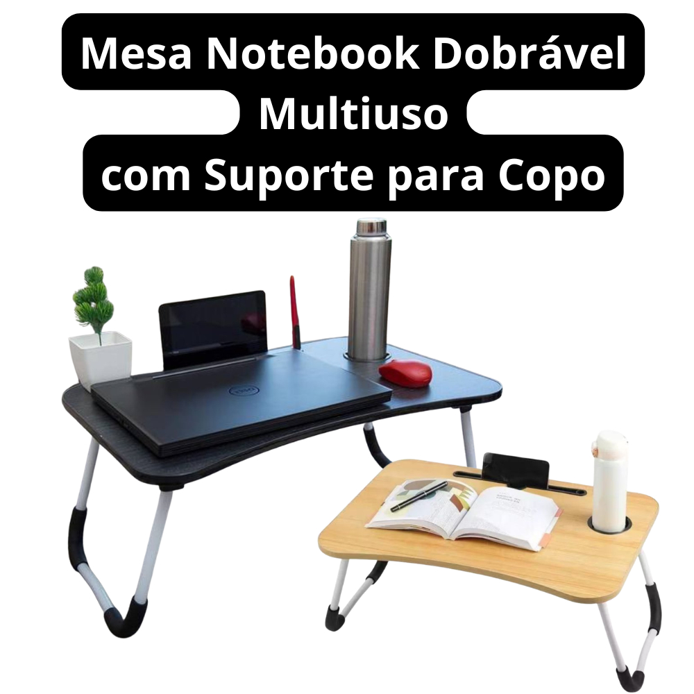 Mesa Notebook Multiuso Portátil Ajustável Versátil Escritório Estudo Casa Mesa Dobrável Multiuso DeskFlow