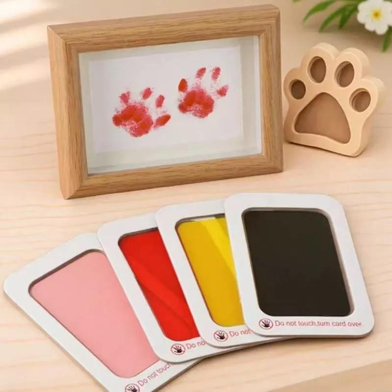 Kit Patinha Pet Ink Pad + Porta-Retrato Lembrança para Cachorro Gato Presente Criativo