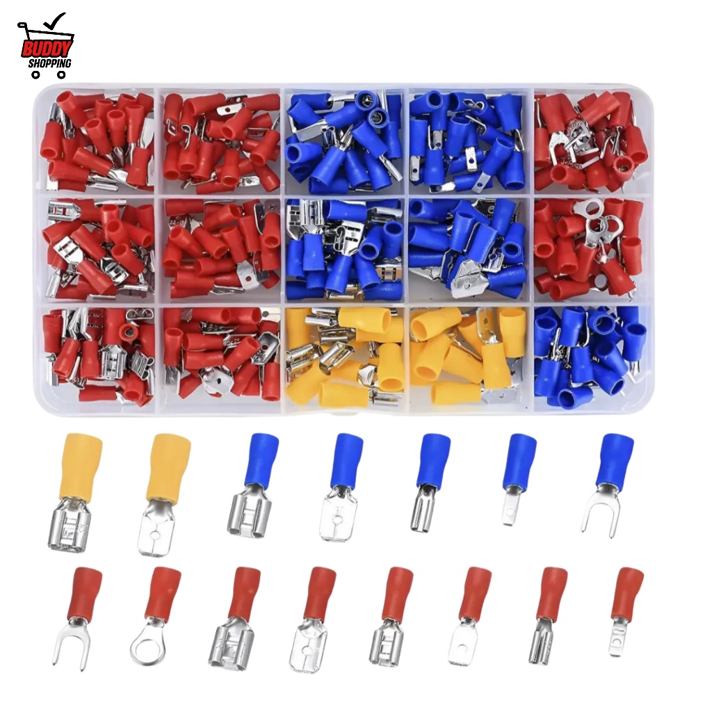 Kit 280 Terminais Elétricos Isolados 0.5-6mm 22-10AWG Conector de Fio Luatek LWJ-1983