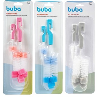 Escova Para Lavar Mamadeira E Bico Com Esponja Buba