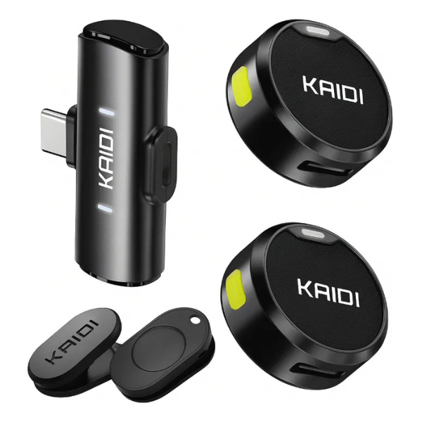 Microfone Lapela Sem Fio Kaidi Com Tipo-C Profissional Kmf4-C
